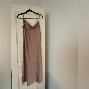 Petal & Pup Dusty Mauve Satin Slip Maxi Dress